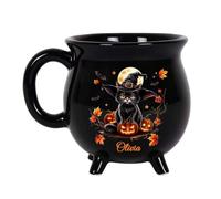 S-JIEI Personalized Witch Cauldron Coffee Mug, Gothic Halloween Coffee Cup, Witch Cauldron Mug, for Halloween Party & Daily Use