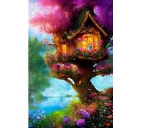 s Jigsaw Puzzle for Adults, My Summer Treehouse by The Lake Challenging Educational Fun Family Games Preschool Toys Wooden Puzzles Home Decor Gifts_500pcs