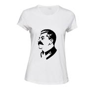 (S) Joseph Stalin Soviet Union Russian Socialist Ladies Women White T Shirt Tee Top