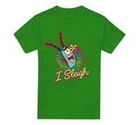 (S, Kelly Green) SpongeBob SquarePants Mens I Sleigh Plankton Wreath Christmas T-Shirt