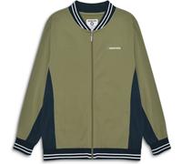 (S, Khaki/Dk Navy/White) Lambretta Mens Vintage Track Bomber Jacket