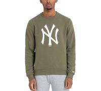 (S, Khaki) New Era Mens New York Yankees MLB Pullover Crew Neck Sweater Sweatshirt - Khaki
