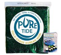 S.Korean Sushi Nori - 50 Sheets | October Roast | Artisan Family | High Protein | Young & Crunchy | Lab Tested | Top Grade | Resealable | UK Company | Seaweed Sheets