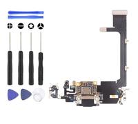 S&L ENTERPRISE Charging Port Dock Connector Compatible with iPhone 11 Pro 5.8 inch 2019 Replacement Flex Cable Microphone with IC Flex Incl. Repair Kit - Black