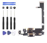 S&L ENTERPRISE Charging Port Dock Connector Compatible with iPhone 11 Pro Max 6.5 inch 2019 Replacement Flex Cable Microphone with IC Flex Incl. Repair Kit - Black