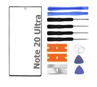 S&L ENTERPRISE Front Glass Replacement Repair Kit Compatible with Samsung Galaxy Note 20 Ultra/Ultra 5G - 6.9 inch Front Lens Screen Incl. Tool Kit - Black