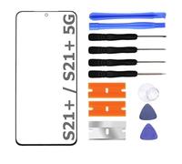 S&L ENTERPRISE Front Glass Replacement Repair Kit Compatible with Samsung S21 Plus S21+ 5G - 6.7 inch 2021 Front Lens Screen Incl. Tool Kit - Black