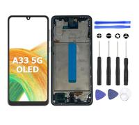 S&L ENTERPRISE OLED Screen Replacement for Samsung Galaxy A33 5G 6.4" SM-A336E SM-A336B LCD Touch Screen Digitizer Full Assembly with Frame, Supports Fingerprint, Incl. Repair Tool Kit