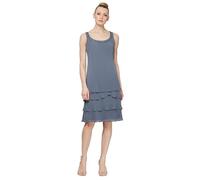 S.L. Fashions Women's Embellished Tiered Jacket Dress (Petite and Regular) Special Occasion, Steel, 14