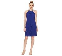 S.L. Fashions Women's Jewel Halter Neckline Cocktail, Wedding Guest, Perfect Party Dress (Petite and Regular Sizes) Special Occasion, Iris, 12