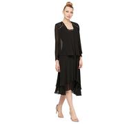 S.L. Fashions Women's Plus Size Embellished Tiered Jacket Dress Special Occasion Dress