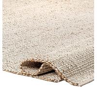 S & L Homes Jute Cotton Hand Woven Natural Farmhouse Area Rug for Living Room - Rustic Vintage Bohemian Décor - (4' x 6' Natural)