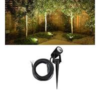 S L Lighting Garden Outdoor LED Integrated 5W Spike Light, Die-Cast IP65 Path Lights, Exterior Discreet Small Ground Spot Lights for Outside Backyard House Home (Warm White -3000K)