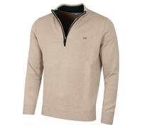 (S, Latte) Calvin Klein Mens 2026 Knit Cotton 1/2 Zip Golf CK Top Sweater