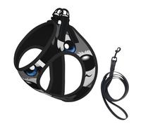 S Leash Vest Dog Harness - Small Sized adorable schnauzer Print Pet Leash SetReflective for Outdoor and Dog Walking