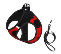 S Leash Vest Dog Harness - Small Sized Cartoon ladybug Print Pet Leash SetReflective for Outdoor and Dog Walking