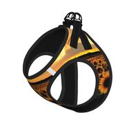 S Leash Vest Dog Harness - Small Sized Sunflower and sunset (1) Print Pet Leash SetReflective for Outdoor and Dog Walking