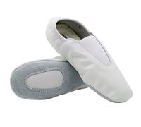 s.lemon Agility Gym Shoes,Rubber Sole Trampoline Shoe Tumbling Slipper Genuine Leather Gymnastic Shoes 31EU White