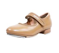 s.lemon Patent Leather Merry Jane Tap Shoe for Toddlers Beginner Beige 26