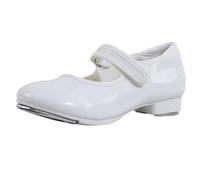 s.lemon Patent Leather Merry Jane Tap Shoe for Toddlers Beginner White 25