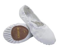 s.lemon White Double Layer Canvas Ballet Dance Shoes Slippers for Men Girls Children Adult Women in Different Size (32EU)(Size: 13 UK Child)