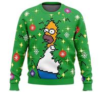 (S, light green) Homer Bush Meme The Simpsons Ugly Christmas Sweater