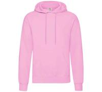 (S, Light Pink) Fruit Of The Loom Adults Unisex Classic Hooded Sweatshirt
