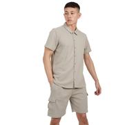 (S, Light Sand) Brave Soul Mens Cadby Textured Cargo Shorts