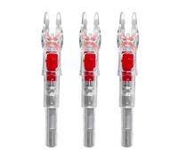 S Lighted Nocks for Arrows with .244" Inside Diameter - LED Light-Up Arrow Nocks with Auto-On Activation, Long Battery Life, High Visibility for Archery & Bowhunting (red,3pcs)