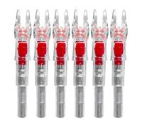S Lighted Nocks for Arrows with .244" Inside Diameter - LED Light-Up Arrow Nocks with Auto-On Activation, Long Battery Life, High Visibility for Archery & Bowhunting (red,6pcs)