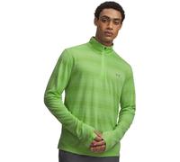 (S, Lime/Reflective) Under Armour Mens Velociti Quarter Zip Fitted Long-Sleeved Top
