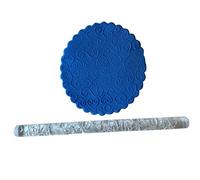 S-Line Texture Acrylic Rolling Pin, 3D Transparent Fondant Embossing Rolling Pin,Non-Stick Embossed Texture Roller,Sugar Craft Fondant Biscuit Cake Decorating Tools Dough Roller - Clear, 16x1cm