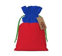S Linen Christmas Wrap Gift Bags, Philippine flag Print Drawstring Gift Bags, for Xmas Thanksgiving, Present Decor