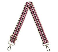 S&loyoe Crossbody Bag Straps Replacement Wide Adjustable Guitar Strap for 1.5 Inch Handbags, Black and Pink Plaid, L