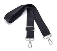 S&loyoe Purse Straps Replacement Crossbody Bag Strap Adjustable Wide Guitar Straps for Handbags 1.5inch (A pure black silver), Large