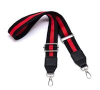 S&loyoe Silver bucklePurse Straps Replacement Crossbody Bag Strap Adjustable Wide Guitar Straps for Handbags 1.5inch, Three Lines Black Red Silver, Large