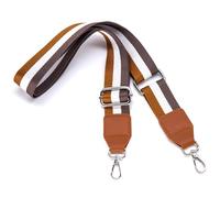 S&loyoe Silver bucklePurse Straps Replacement Crossbody Bag Strap Adjustable Wide Guitar Straps for Handbags 1.5inch, Three Lines Brown Silver, Large