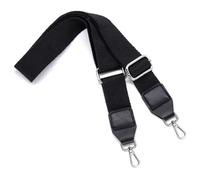 S&loyoe Solid Color Purse Straps Replacement Crossbody Bag Strap Adjustable Wide Guitar Straps for Handbags 1.5inch, Leather Pure Black Silver, Large