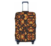 S Luggage Cover Protector - Fashionable Heaps of Orange Monarch Butterflies Print Suitcase Cover, Aesthetic Travel Accessories, Invisible Zipper
