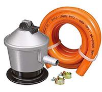 S&M 323300 Butane/Propane Gas Regulator Kit with Safety Valve + Rubber Tube 1.5 m + 2 Clamps, PAI (Polyamide_Imide), PE (polyethylene), PS (polystyrene), Grey/Orange, Estándar