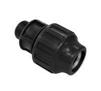 S&M 725333 Enlace rosca Macho 40 mm Polyethylene Link with Male Thread 40mm x 1 1/4", Black/White