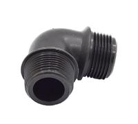 S&M 726163 Codo 90° con roscas Macho 1 1/2" Polyethylene Elbow, Black/White