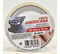 S&M 861857 Insulating American Adhesive Tape, White, 50 Mm X 10 M