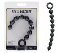 Sex and Mischief Black Silicone Anal Butt Beads Toy
