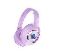 S&M Fashion Adorable Stitch-Inspired LED Light-Up Ears Bluetooth Headphones: Foldable Wireless Design for Fun Listening for Birthdays, Christmas & Holidays! (PURPLE)