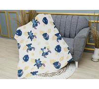 S&M Fashion Gold Glitter Leaves Stitch-Patterned White Throw Blanket - Soft & Cozy 120cm x 150cm, Perfect for Home Décor or as a Birthday