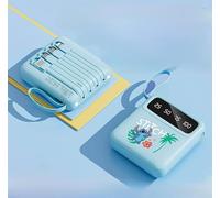 S&M Fashion Sti-tch 10000mAh Palm Tree Power Bank Fun Tropical Design with Built-in Cables, LED Display & Torch Fast-Charging, Stylish & Compact Charger for Travel, Holidays & Daily Use