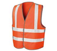 (S/M, Fluorescent Orange) Result Mens Core Safety Hi Viz Vest (Pack of 2)