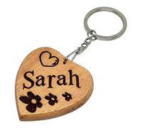 S M Gift Shop Sarah Personalised Engraved Wooden Keyring
