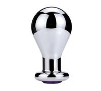 S/M/L Big Anal Plug Bulb Shape Jewelry Butt Plug Trainer Metal Butt Plug Dilator Anal Beads Bulb Shaped Stainless Steel Anal Plug Sex Toy Erotic Sexual Tools Purple l
